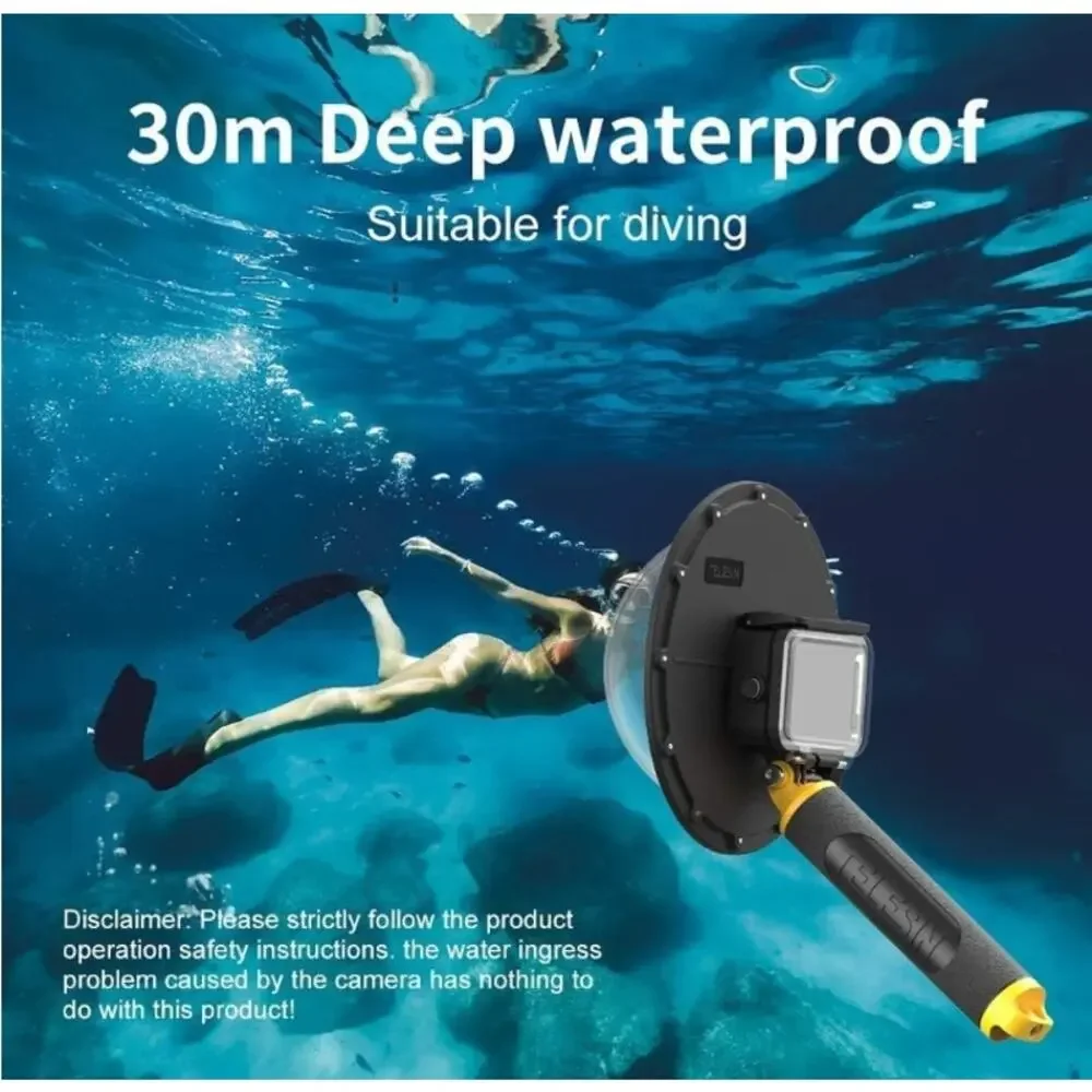 TELESIN 6” Dome Port GoPro Hero 13 12 11 10 9 Waterproof Grip Open Box